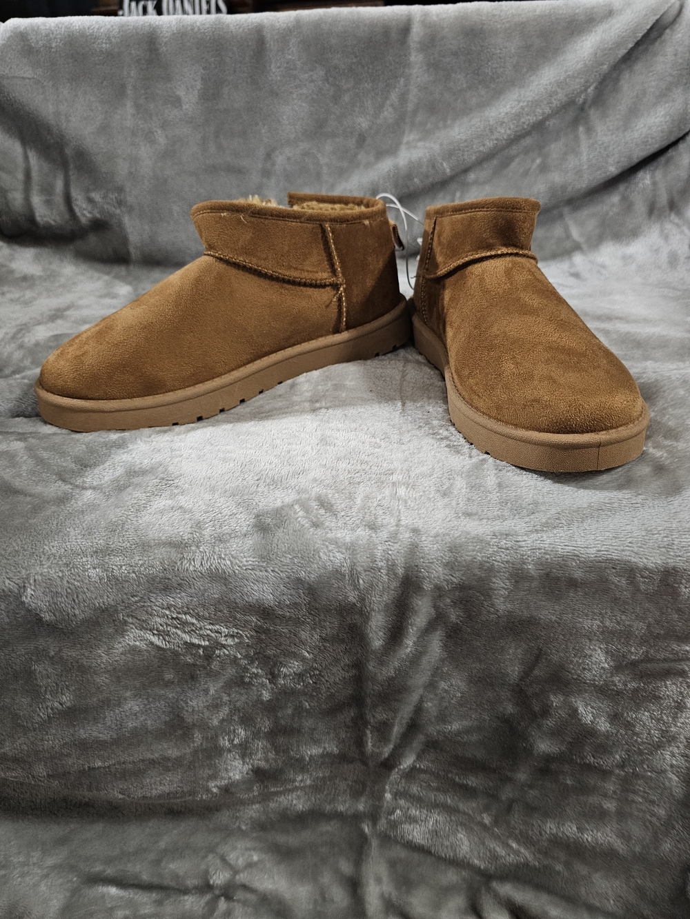 Women's Chestnut Suede Faux-Fur Ankle Booties